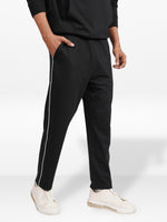 Men’s Straight Fit Joggers – Drawstring Waist Trousers | Casual Lounge Pants with Panel Design,