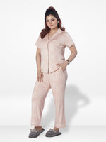 Women Printed Night Suit Set of Shirt & Pyjama, Night wear Dress