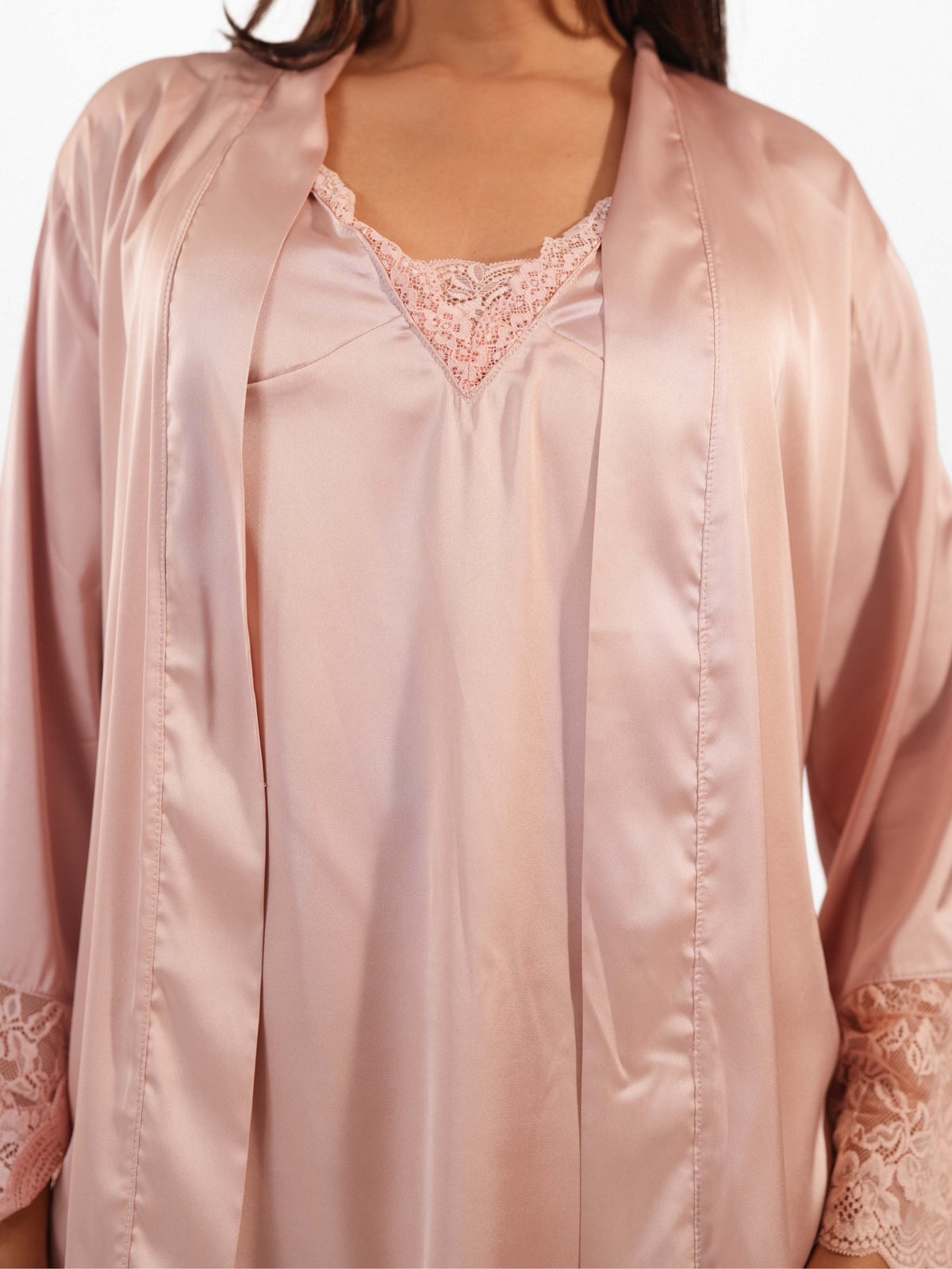 Women’s Satin 4 Piece Night Dress Set – Luxury Sleepwear | Soft Silky Comfortable Nightwear