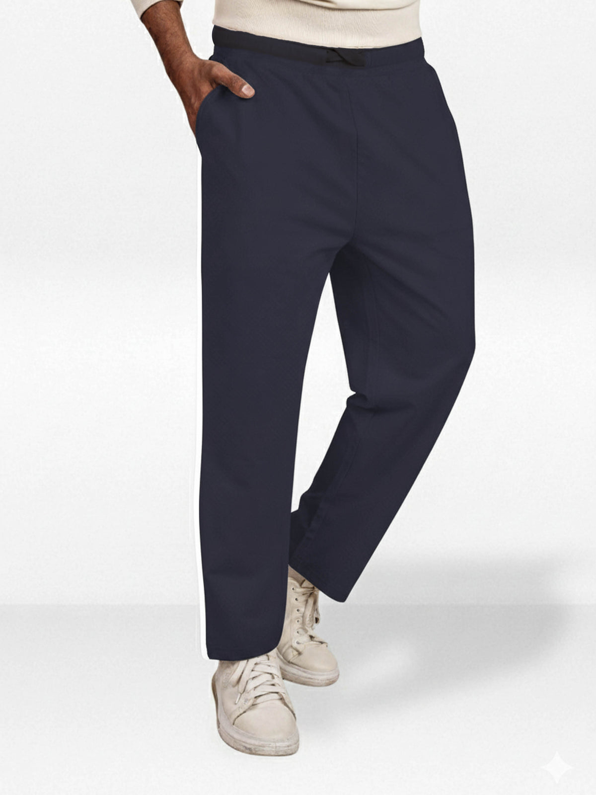 Men’s Straight Fit Joggers – Drawstring Waist Trousers | Casual Lounge Pants with Panel Design,