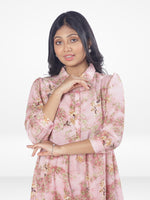 Women Pink Aop Color Long Top| Pink