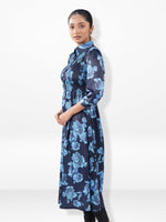 Women’s Floral Print Crepe Maxi Dress – Mystical Long Dress for Casual & Evening Wear