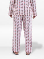 Women’s Printed Pajama Pants | Soft & Stretchy Sleepwear Trousers | Elastic Waist Lounge Pants | Yummy Rib Fabric - Blushing Bride Rose