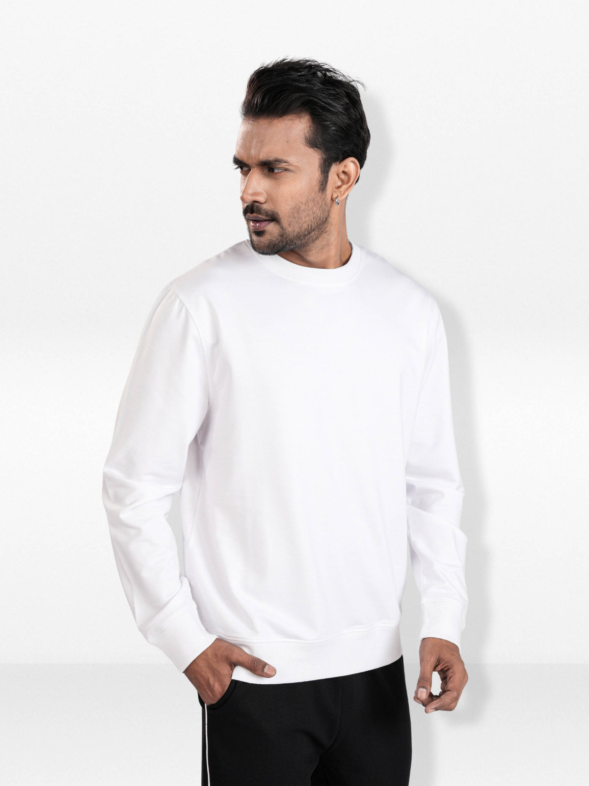 Men’sSolid Crew Neck Sweatshirt – Long Sleeve | Casual Everyday Comfort Wear