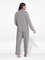 Women Black Check Sleepwear Long Sleeve Pyjama Set