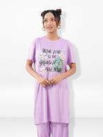 Women’s Long Tunic Top & Pant Set – 2 Piece Pajama & Loungewear Outfit for Women | Soft Comfortable Everyday Wear
