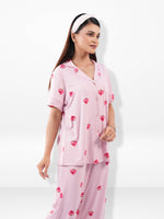 Women’s Printed Night Suit Set – Shirt & Pyjama | Soft Nightwear Dress, 2 Piece Sleepwear for Women, Comfortable Loungewear