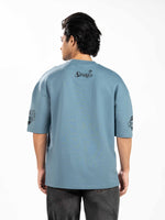 Men’s Oversized Drop Shoulder Graphic T-Shirt – Short Sleeve Crew Neck Tee | Casual Streetwear Top with Front & Back Print