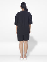 Women Solid Color Co-Ord Set| Short Sleeve| Black