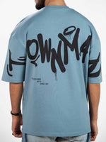 Men’s Oversized Drop Shoulder Graphic T-Shirt – Short Sleeve Crew Neck Tee | Casual Streetwear Top with Front & Back Print
