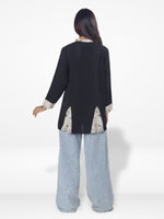 Women Shirt Collar Tops with Nice Design| Black