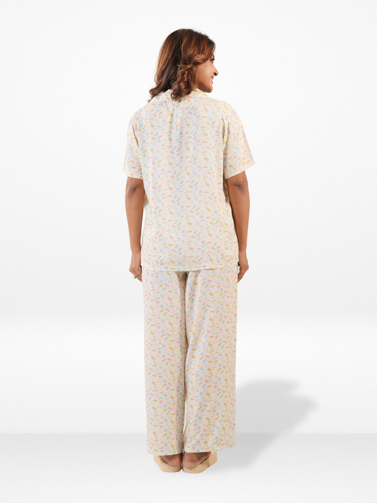 Women’s Printed Night Suit Set – Shirt & Pyjama | Soft Nightwear Dress, 2 Piece Sleepwear for Women, Comfortable Loungewear