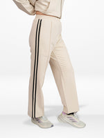 Women’s Flowy Pants – Elasticated Waist with Adjustable Drawcord | Contrast Side Stripe Athletic Trousers, Casual Comfortable Trousers