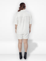 Women Solid Color Co-Ord Set| Short Sleeve| Off White