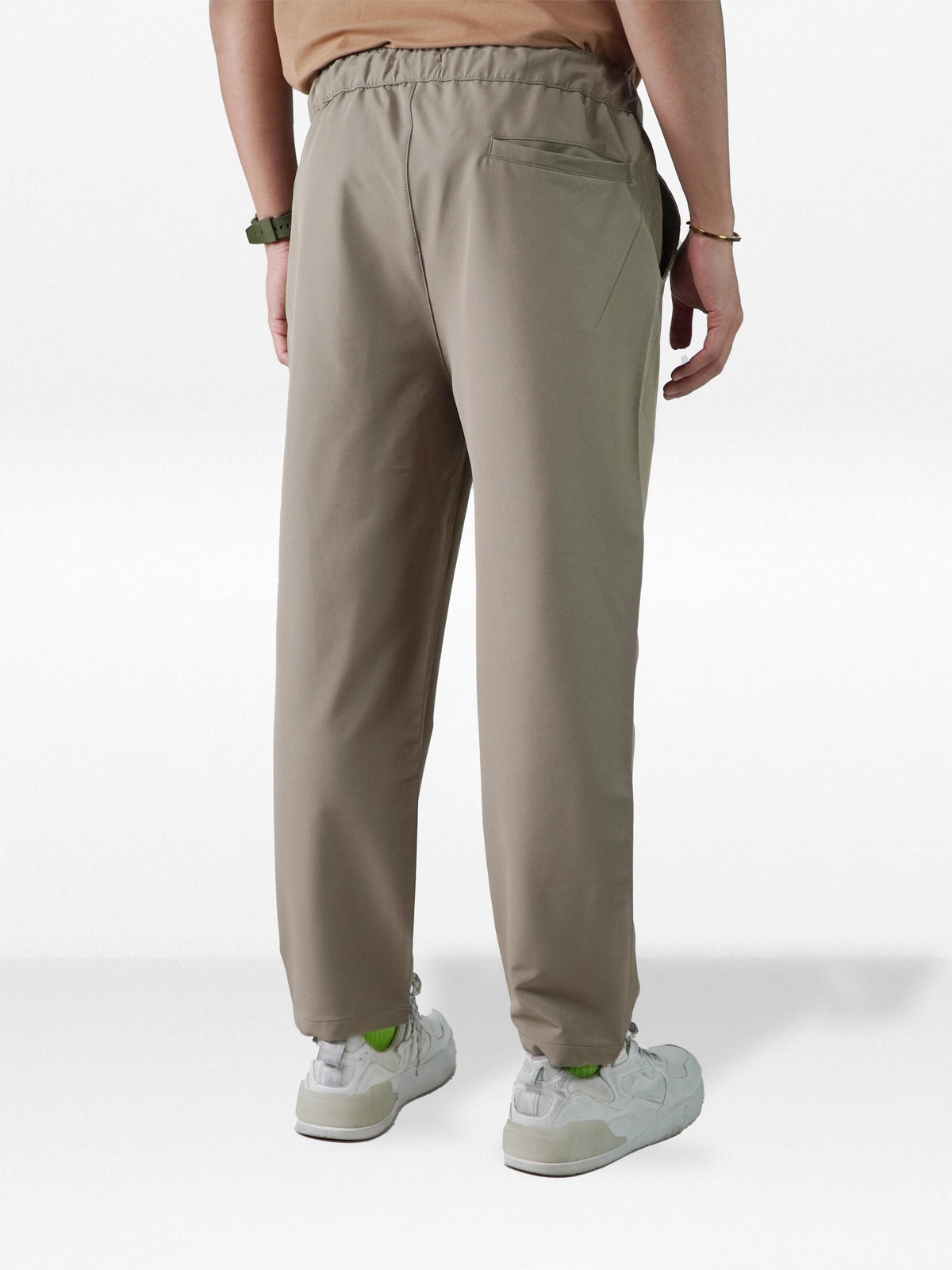 Men’s Relaxed Fit Trousers – Elastic Waist with Drawstring, Casual Pants with Fake Fly & Side Pockets ,Comfortable Everyday Wear