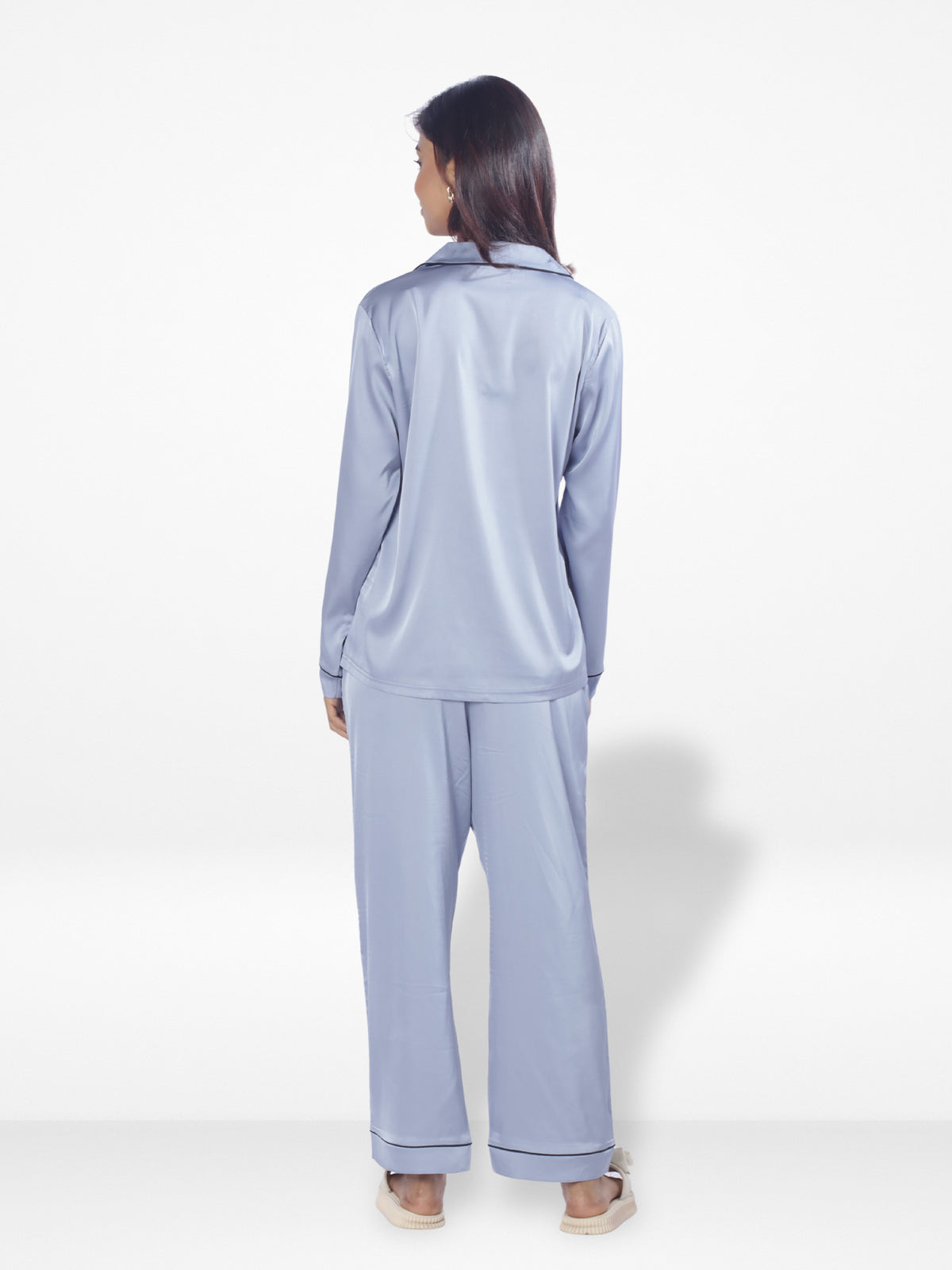 Women's Satin Notch collar & Full Sleeve Sleepwear set |Satin Fabric