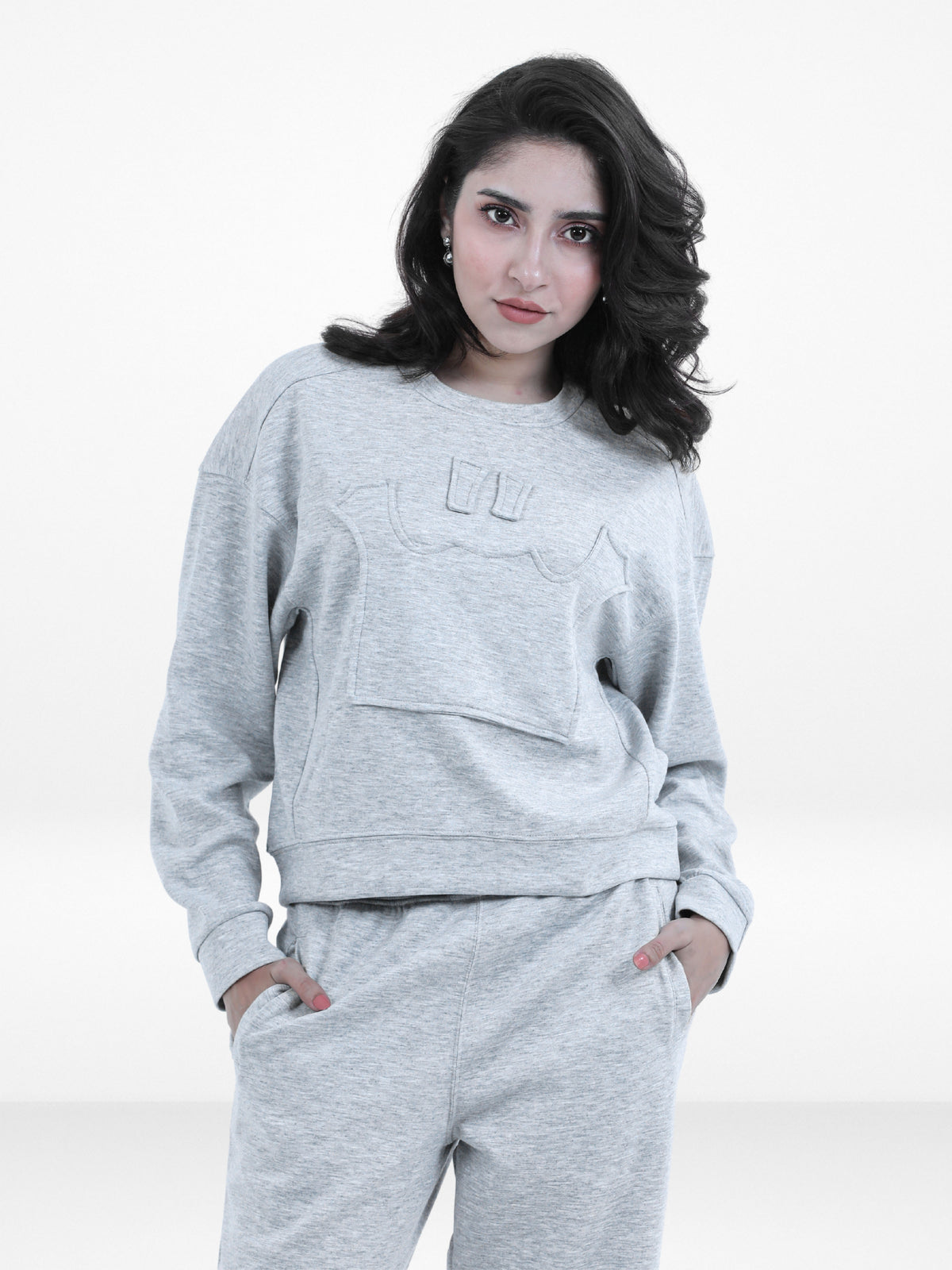 Women’s Two-Piece Sweatshirt Set – Long Sleeve Top & Jogger Pants, Scuba Knit Fabric | Comfortable & Stylish Lounge Wear