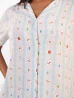 Women’s Printed Night Suit Set – Shirt & Pyjama | Soft Nightwear Dress, 2 Piece Sleepwear for Women, Comfortable Loungewear