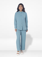 Women Solid Color Co-Ord Set| Long Sleeve| Pop Green