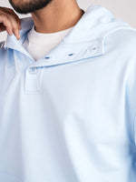 Men’s Henley Hoodie – Relaxed Fit Pullover | Long Sleeve Hooded with Button Placket & Kangaroo Pocket