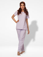 Women Short Sleeve Cotton Loungewear Set