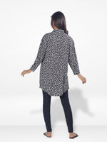 Women Flower Printed Long Top| Black Flower