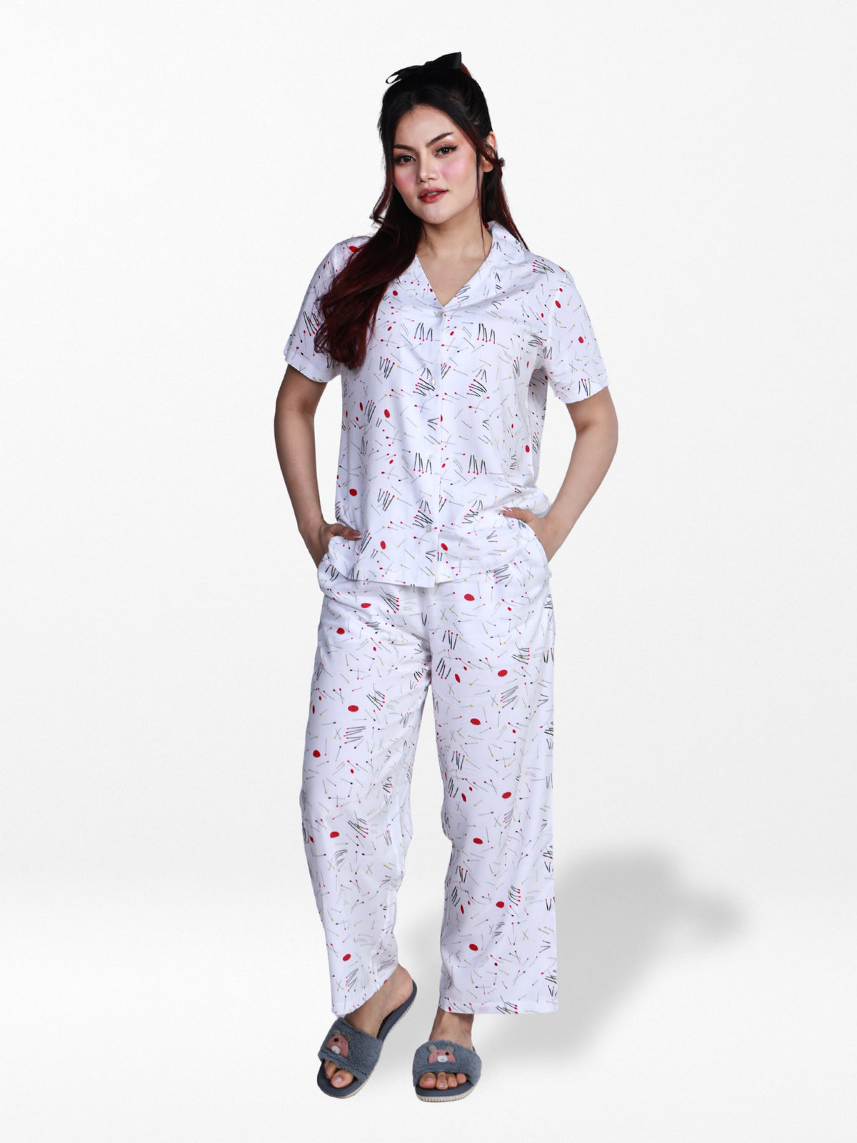 Women’s Short Sleeve Viscose Sleepwear Set – Notch Collar 2 Piece Pajama Outfit | Comfy Nightwear, Soft Summer Lounge Set for Women