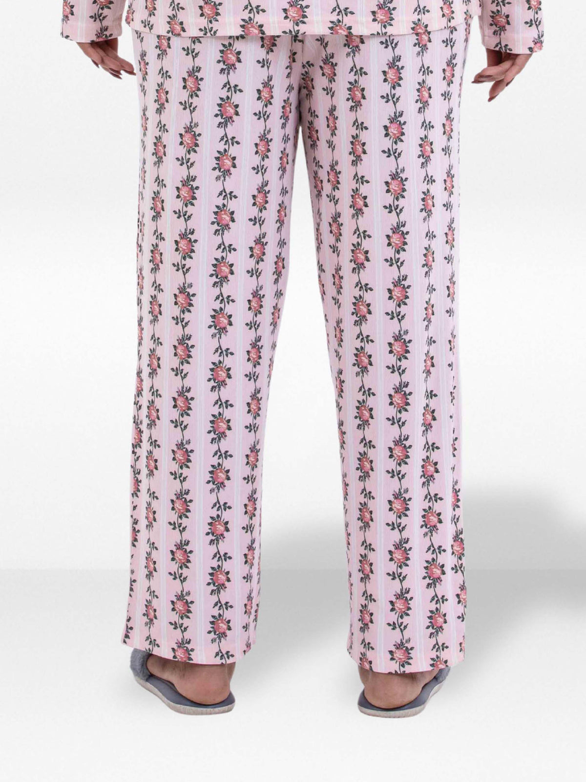 Women’s Printed Pajama Pants | Soft & Stretchy Sleepwear Trousers | Elastic Waist Lounge Pants | Yummy Rib Fabric - Blushing Bride Rose