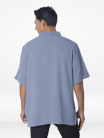 Men's Relaxed-Fit Half-Sleeve Casual Shirt| SLATE BLUE
