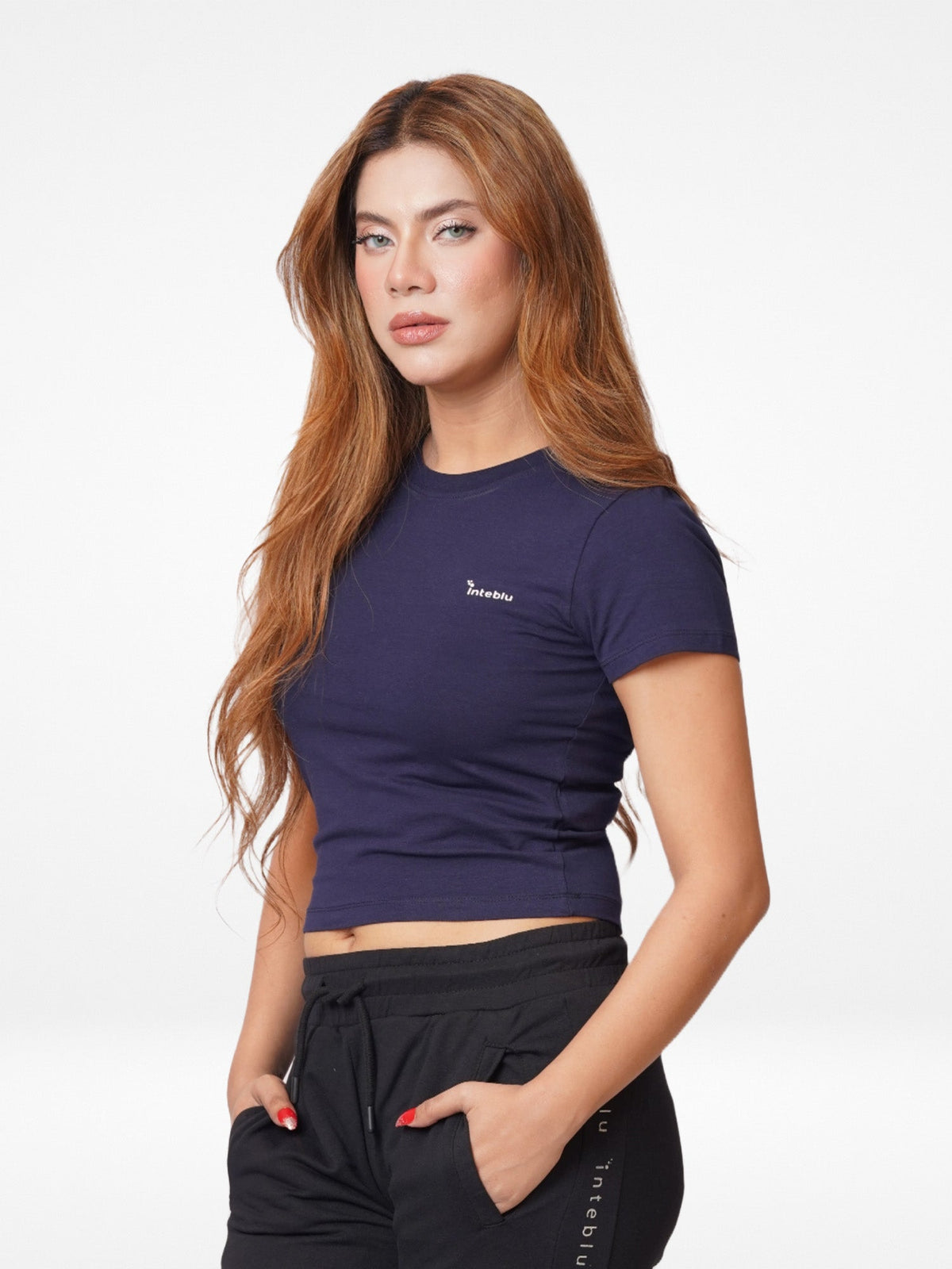 Women Crew Neck Crop Top