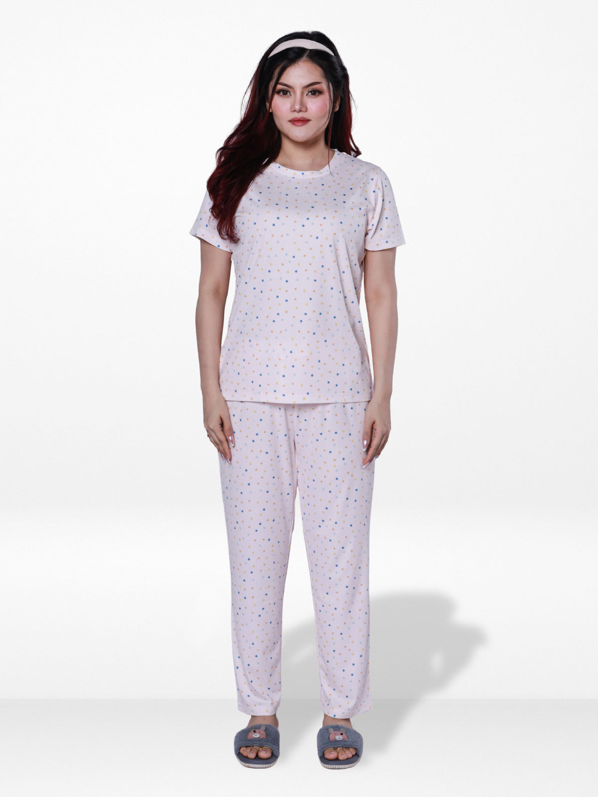 Women’s 2 PieceAll Over Printed Loungewear Set – Short Sleeve Top & Pants | Casual Lounge Outfit, Soft Pajama Set, Summer Sleepwear for Women