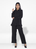 Women Solid Color Co-Ord Set| Long Sleeve| Black