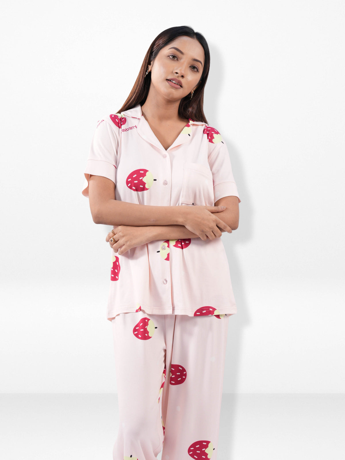 Women’s Printed Night Suit Set – Shirt & Pyjama | Soft Nightwear Dress, 2 Piece Sleepwear for Women, Comfortable Loungewear