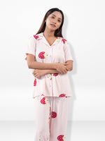 Women’s Printed Night Suit Set – Shirt & Pyjama | Soft Nightwear Dress, 2 Piece Sleepwear for Women, Comfortable Loungewear