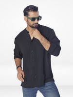 Men's Relaxed-Fit full-Sleeve Casual Shirt | BLACK