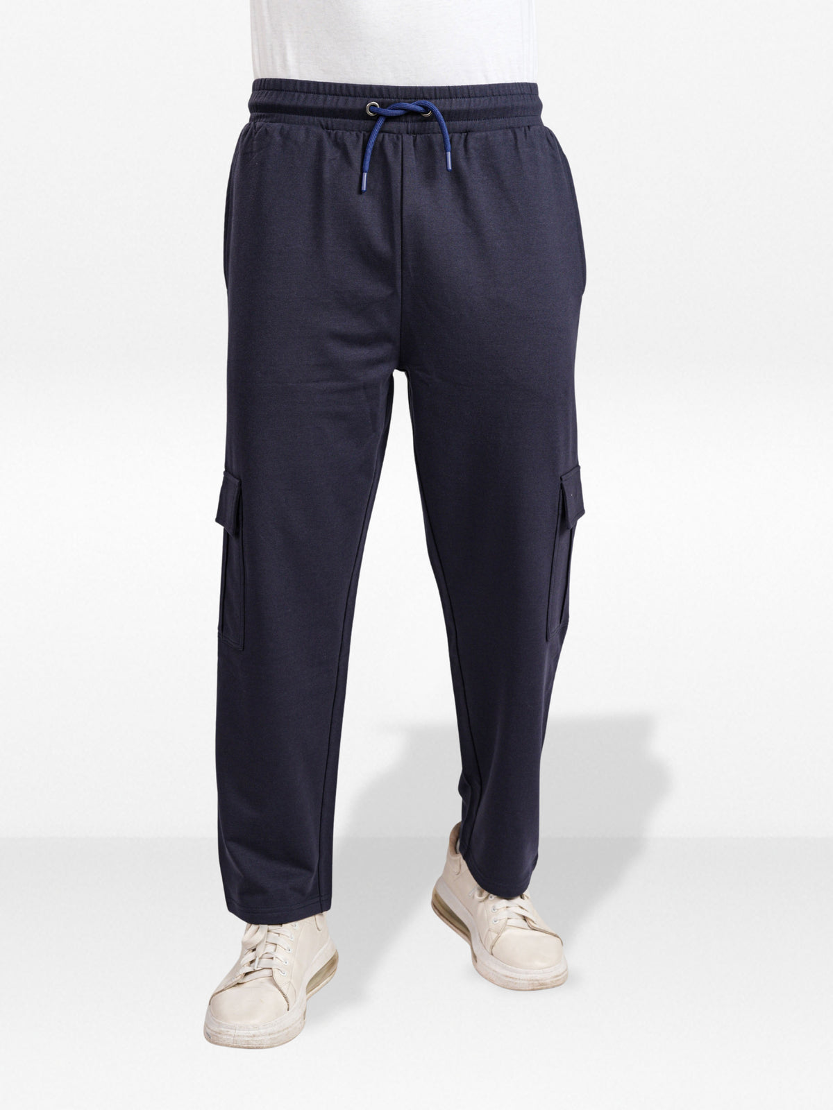 Men’s Cargo Jogger Pants – Straight Fit with Drawstring Waist | Casual Lounge Trousers with Modern Panel Detail