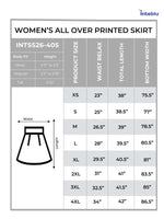 Women’s All Over Printed Maxi Skirt – Summer Pleated High Waist Casual Long Skirt