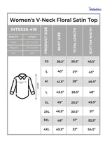 Women's V-Neck Floral Satin Top – Stylish Casual Blouse | Everyday Office & Business Casual Wear