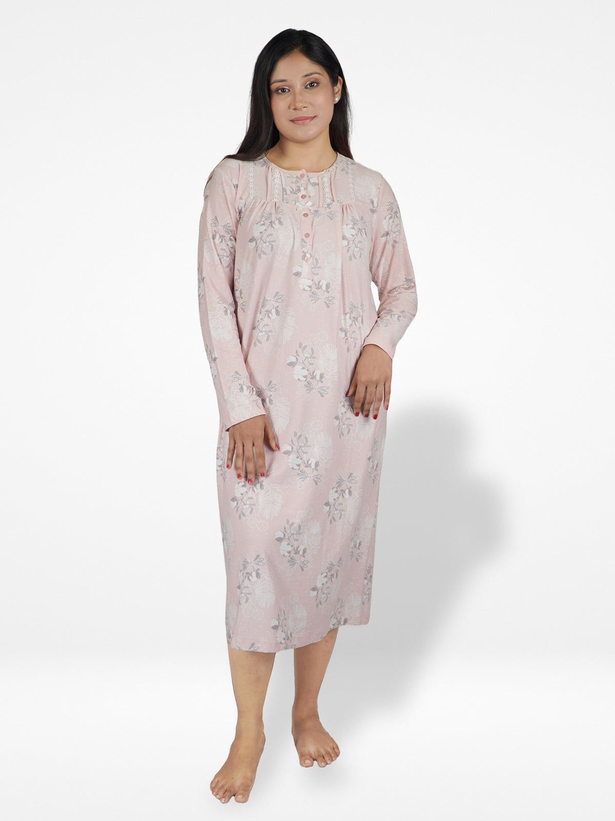 Women's Floral Print Nightdress with Yummy Fabrics