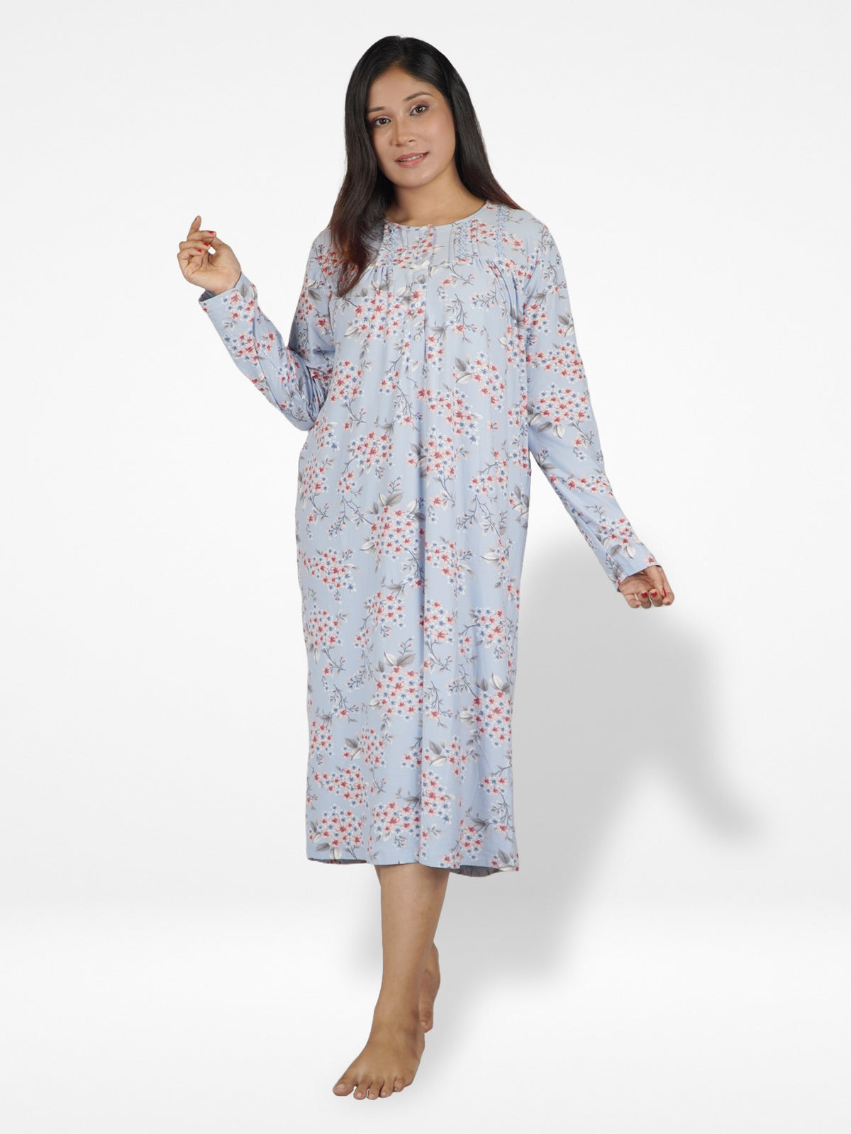 Women's Floral Print Nightdress with Yummy Fabrics