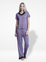 Women sleepwear Set Contrast Lace