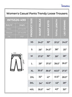 Women's Casual Pants Trendy Loose Trousers High Waist Wide Leg Cropped Palazzo with Pockets