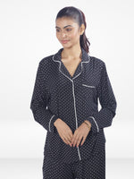Women Printed Night Suit Set of Shirt & Pyjama, Night wear Dress | Long Sleeve