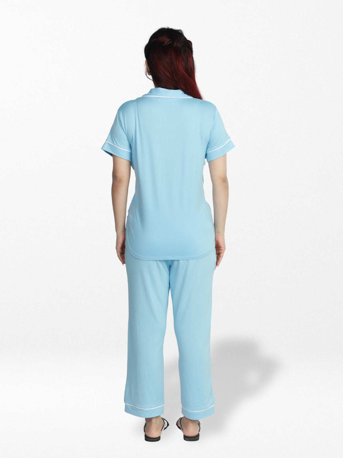 Women Solid Night Suit Set of Shirt & Pyjama, Night wear DressWomen’s Printed Night Suit Set – Shirt & Pyjama | Soft Nightwear Dress, 2 Piece Sleepwear for Women, Comfortable Loungewear