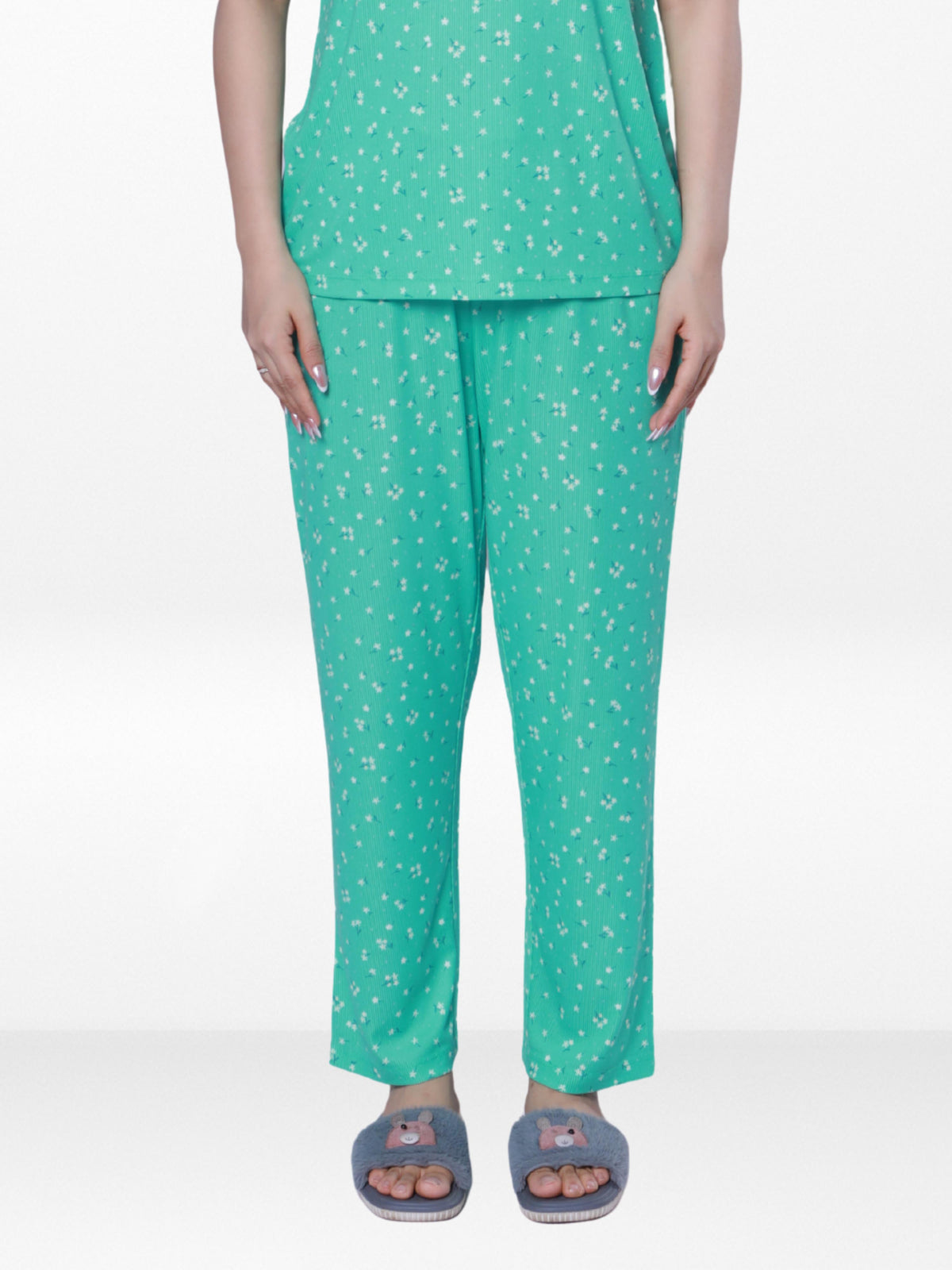 Women’s All Over Printed Lounge Pants | Soft Stretch Yummy Rib Fabric | Drawstring Waist Casual Sleepwear & Pajama Trousers - F.Florida