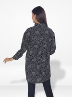 Women Harts Dot Printed Long Top| Black