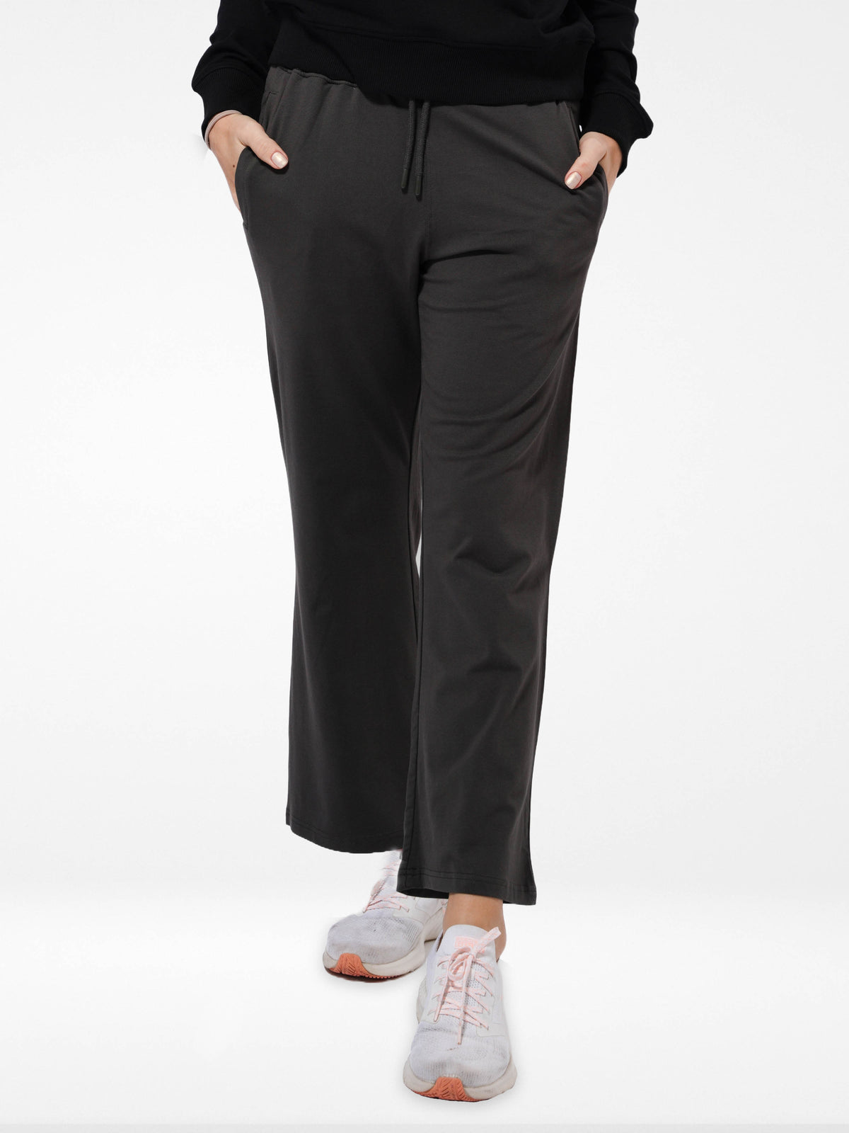 Cozy Open Leg Palazzo Sweatpants |Dusty Grey