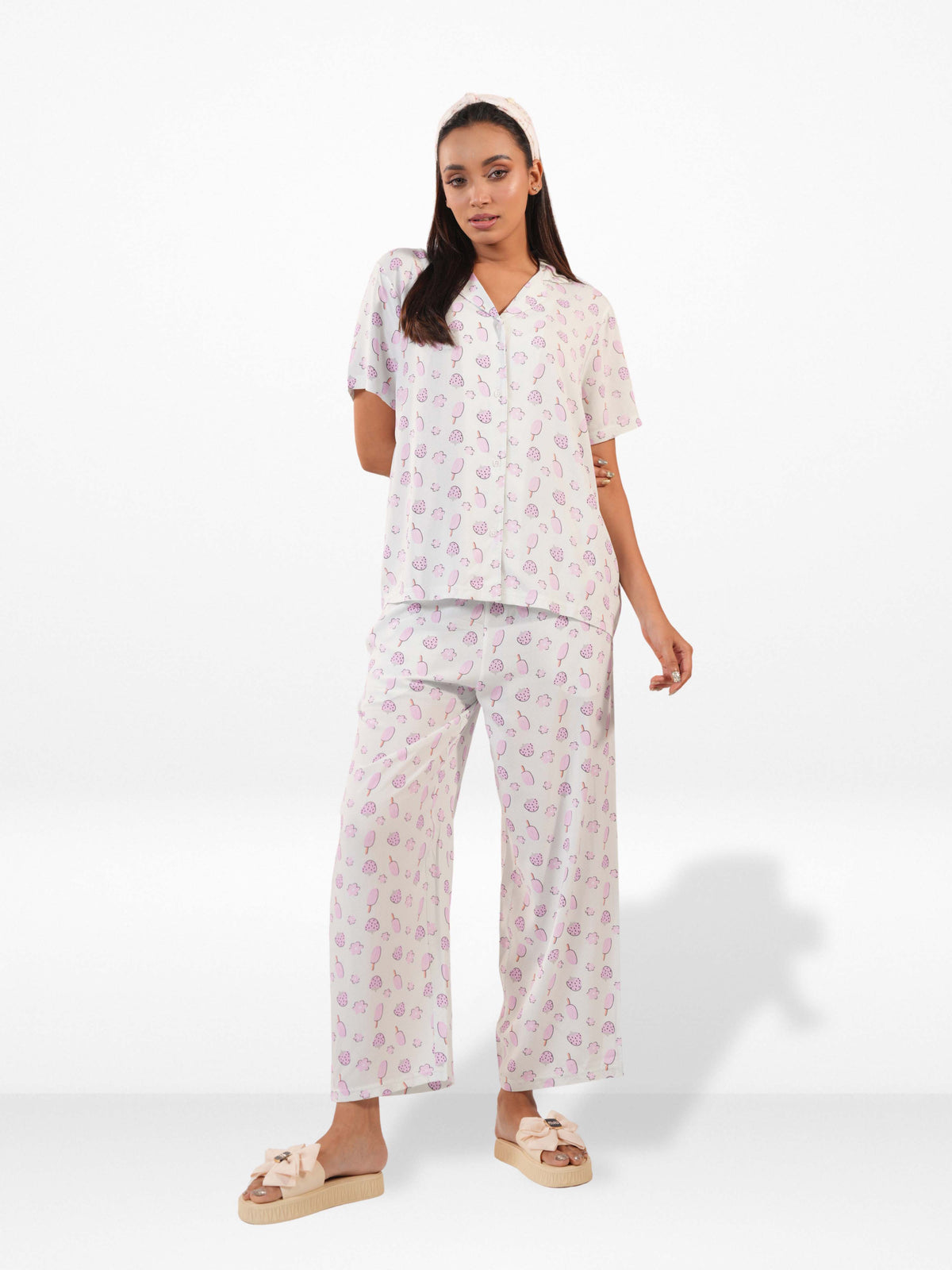Women's All Over Printed PJ Set – 2 Piece Sleepwear Set | Soft Breathable Nightwear for Women