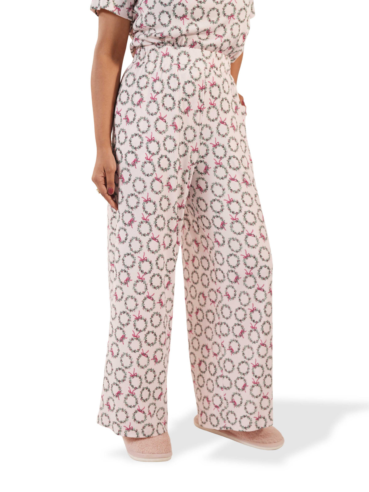 Women's Casual Pants Trendy Loose Trousers High Waist Wide Leg Cropped Palazzo with Pockets