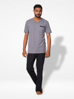Men's AOP T-Shirt & Trouser Lounge Set Gey